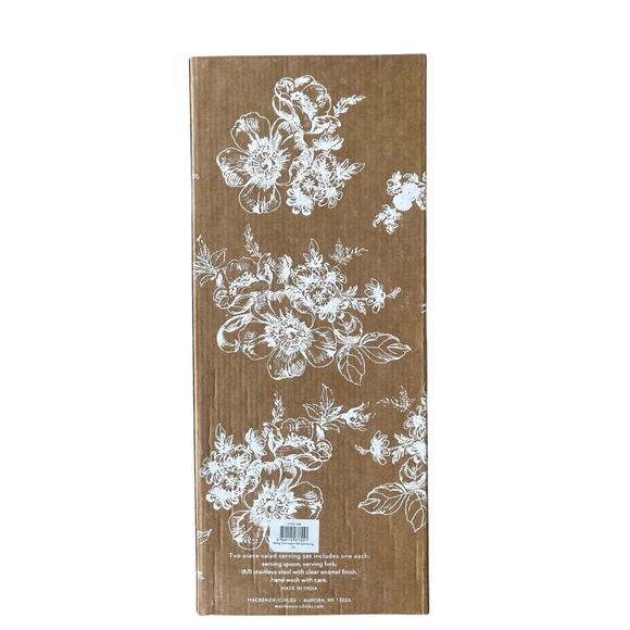 Brand New Mackenzie-Childs Sterling Check Supper Club Salad Serving Set - Picture 5 of 7